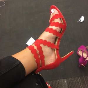 Red Strappy Heels